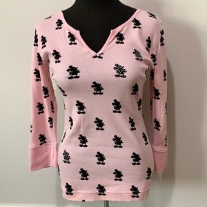 Disney Pink Long Sleeve Top with Iconic Character Pattern